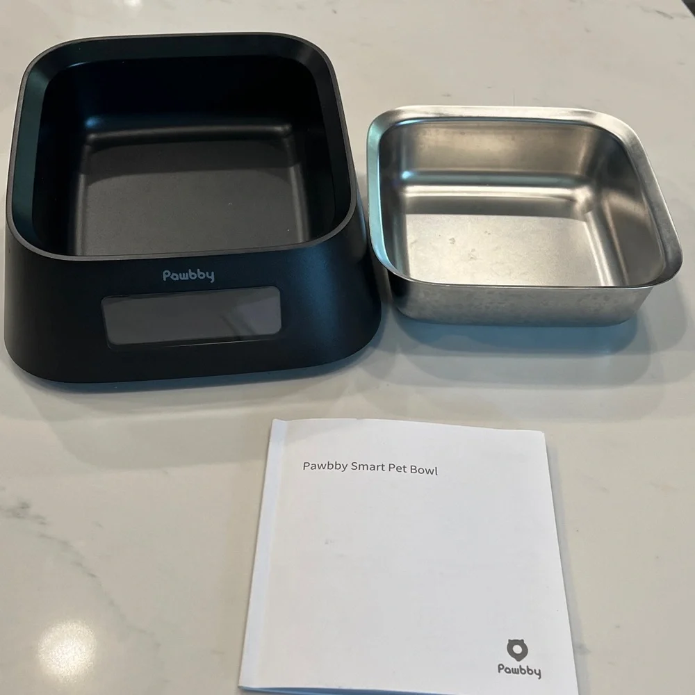 Pawbby Pet Bowl - Black and Silver